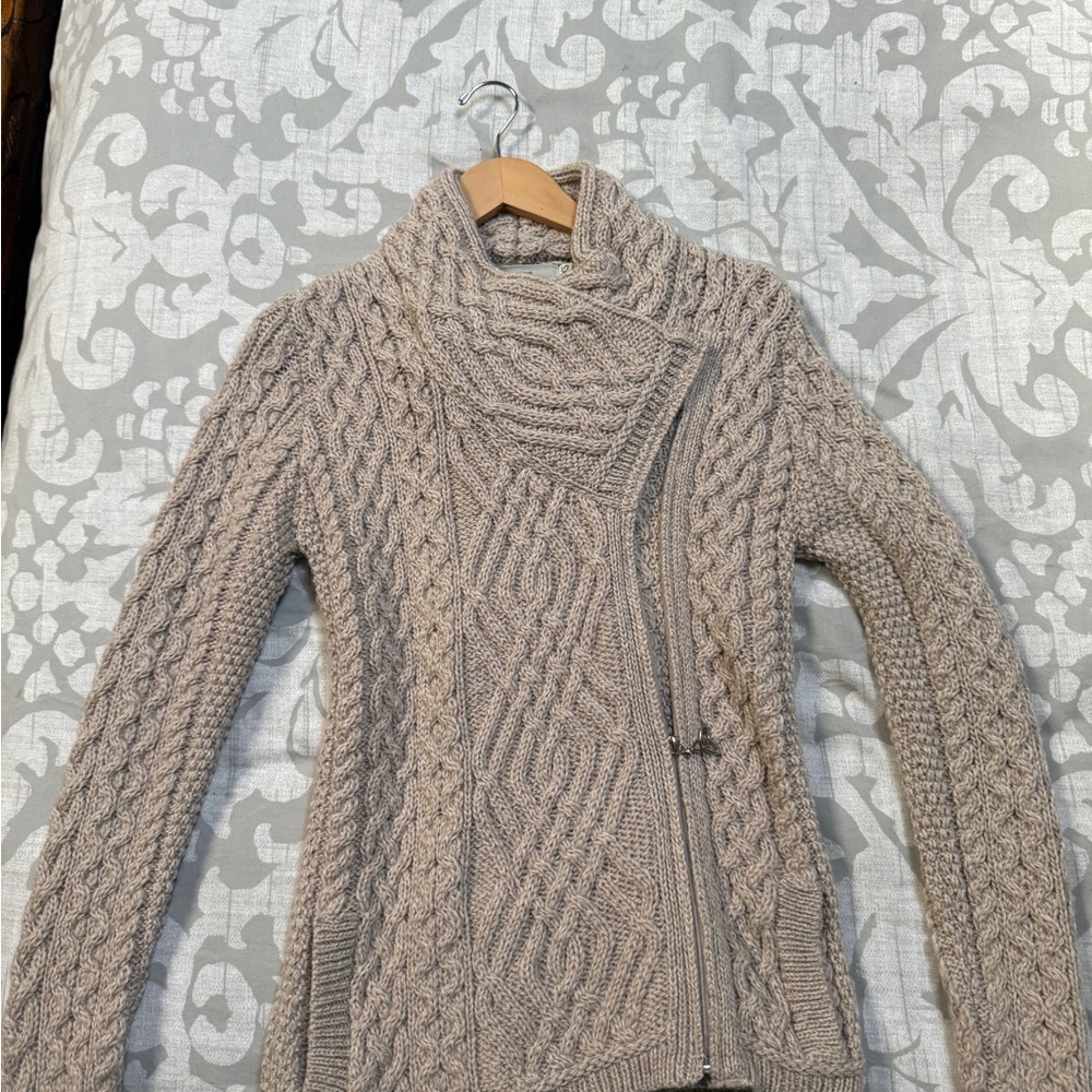 Aran Sweater Market Celtic knot side zip New (never worn)